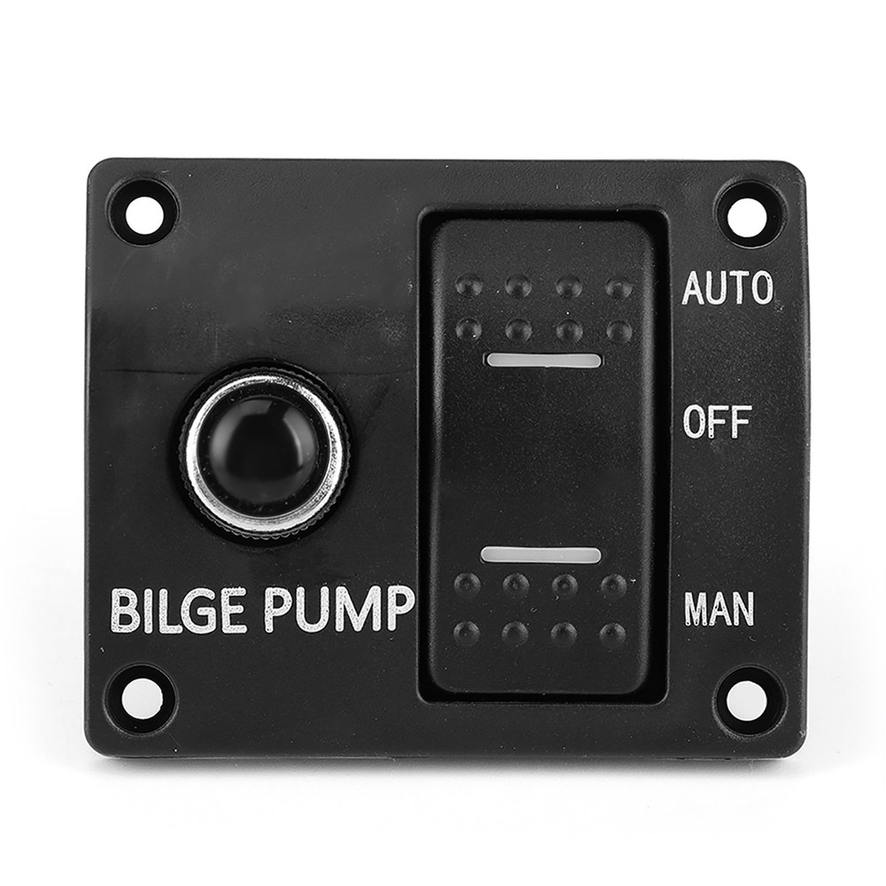 √ 3-Way Bilge Pump Switch Panel Auto Off Manual 12V 24V & LED Indicator Built In