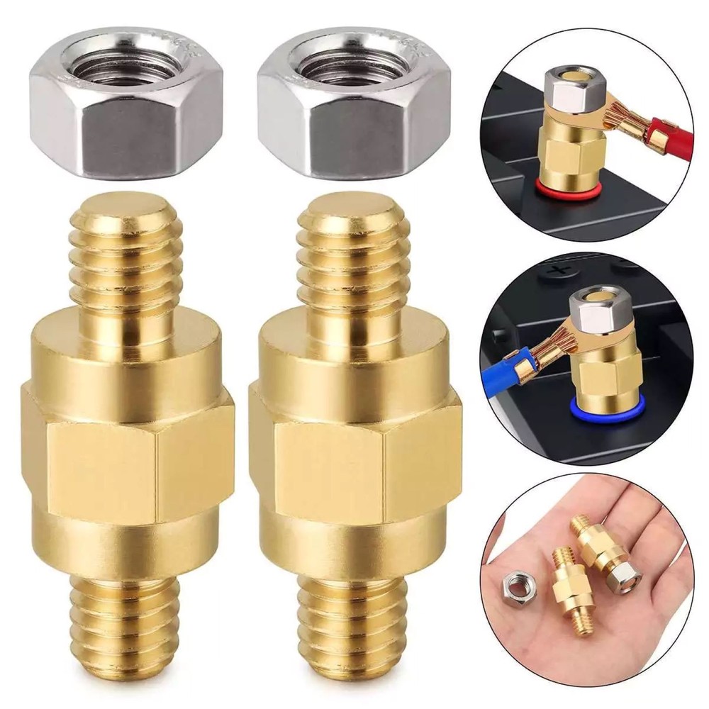 2 Set anti-rust, anti-corrosion Side Post Brass Stud Bolt Adapter Extender Screw