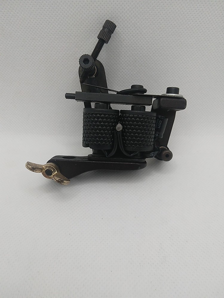 Red Coil Tattoo Machine with Engraved Design