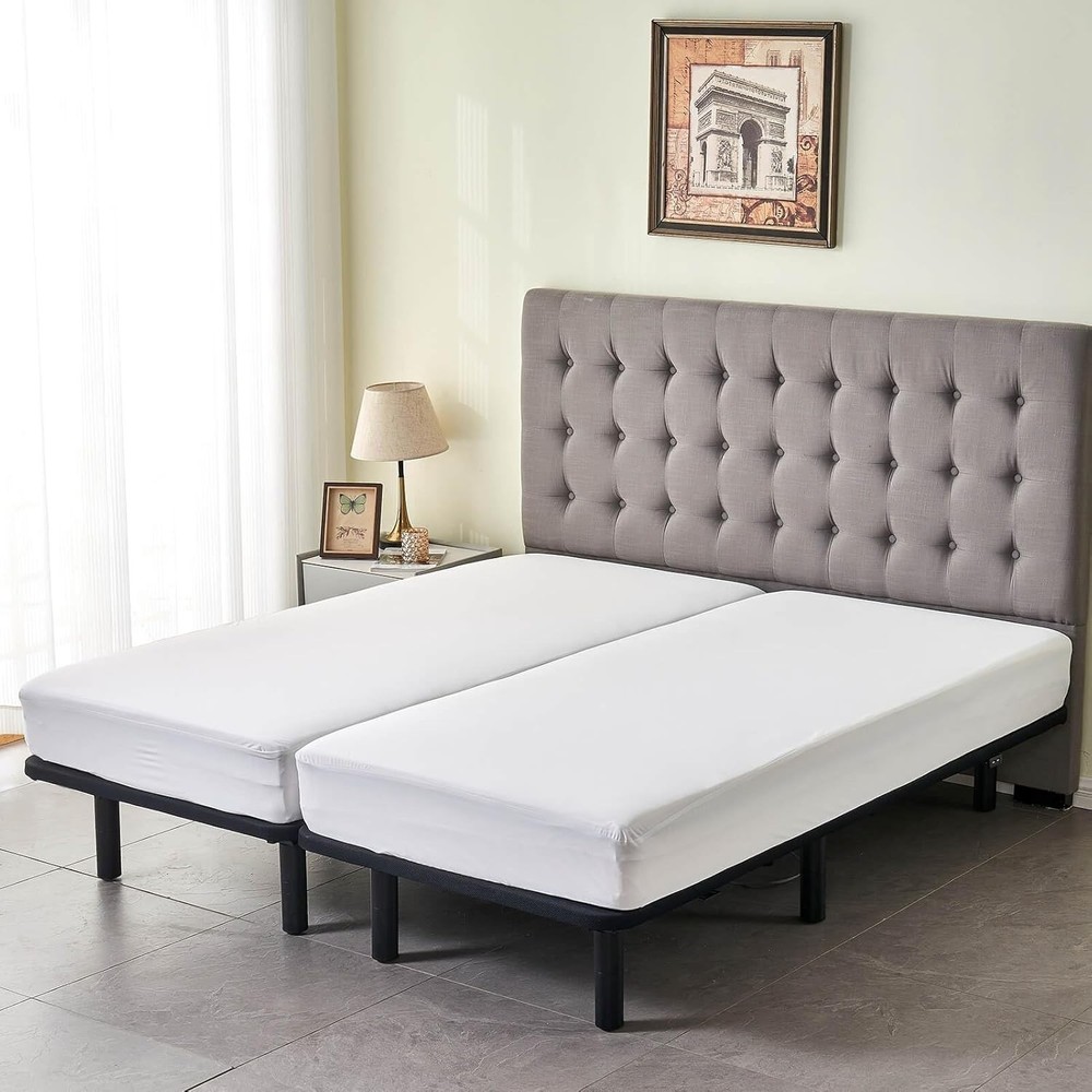Waterproof Split King Mattress Protector for Adjustable Bed 2PCs Mattress Cov...