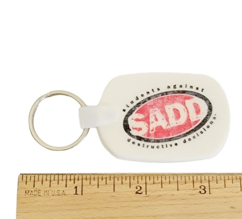 SADD Students Against Destructive Decisions Keychain Responsibility Keyring FLAW