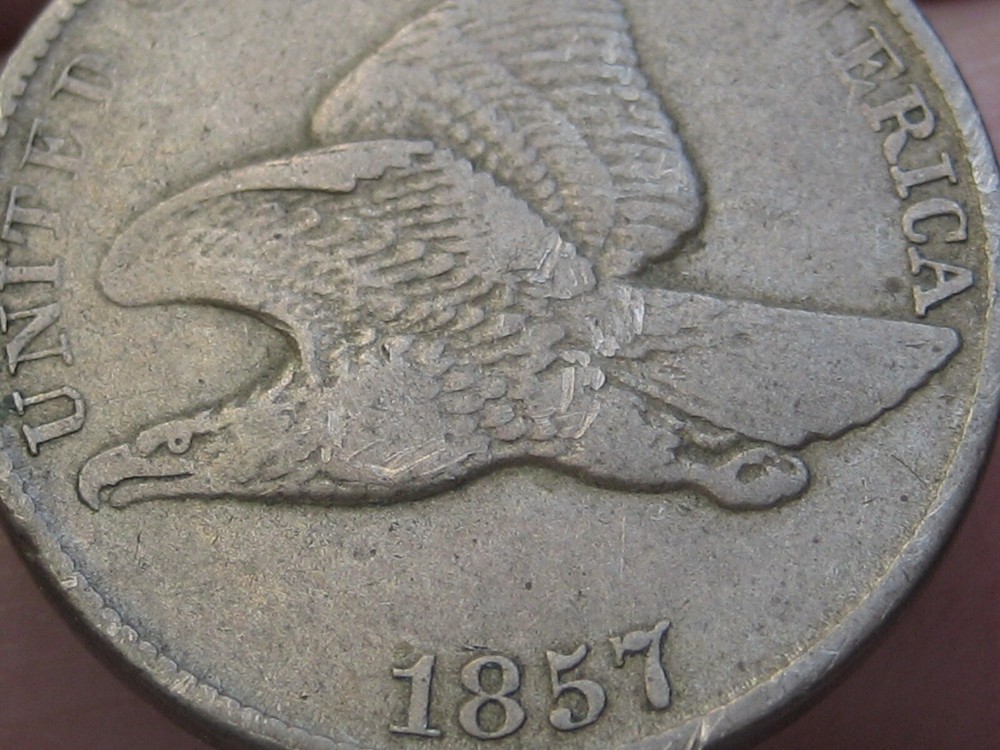 1857 Flying Eagle Penny Cent- VF/XF Details