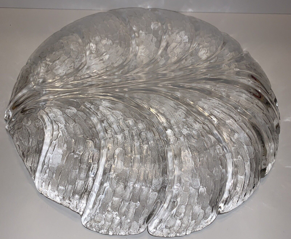 Orrefors Glass Serving Platter Plate Sweden 12” Diameter