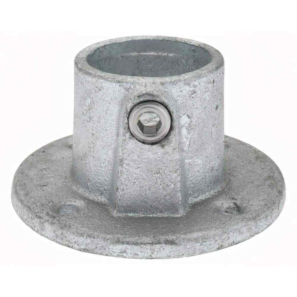 PRO-SAFE Galvanized Pipe Rail Fitting: 1-1/2" Pipe, Railing Flange, 1 Piece
