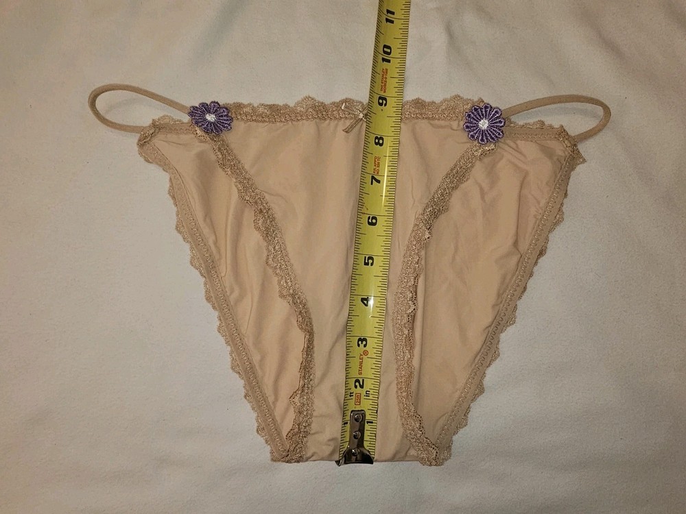 Vintage Girly String Bikini Panties. Size Large