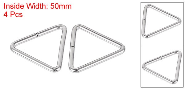 Metal Triangle Ring Buckle 2"(50mm) Inner Width for Strap Craft DIY 4pcs