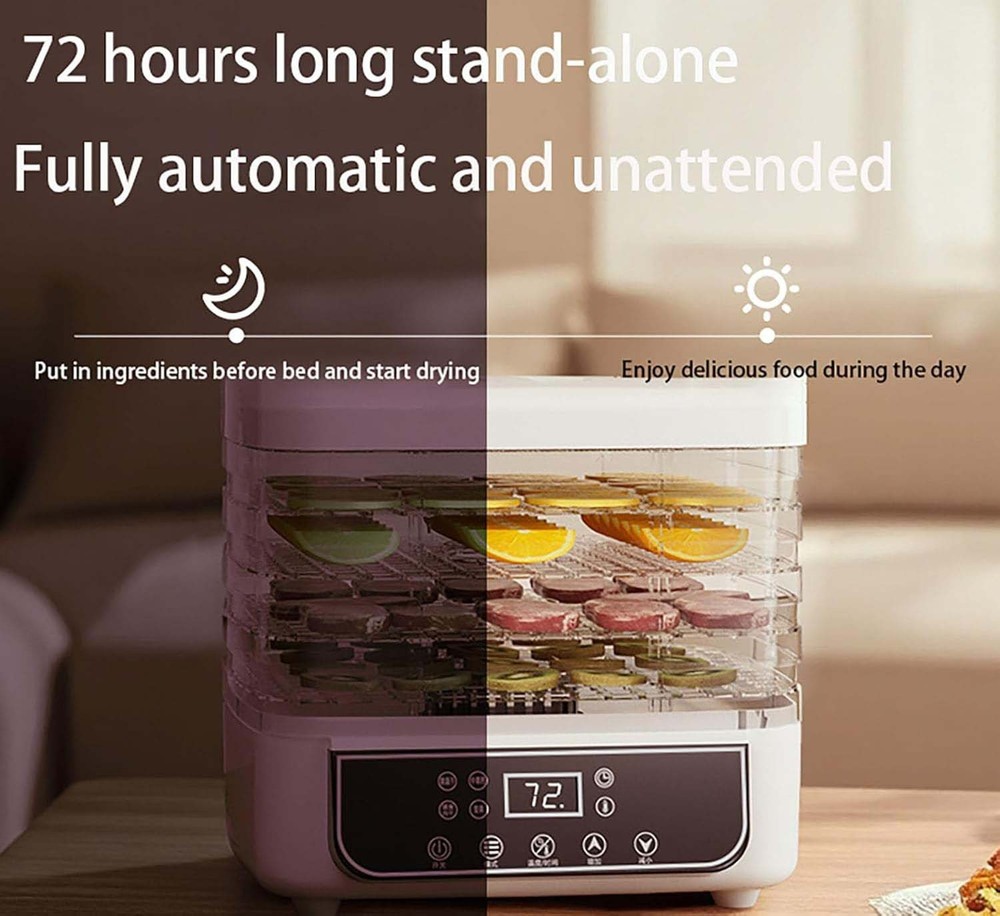 5-Trays Food Dehydrator Machine Adjustable Temperature for Jerky Fruit Vegetable