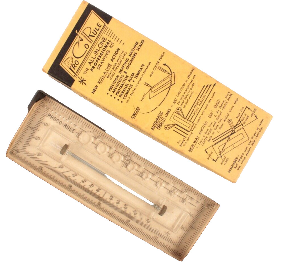 VTG Pro Co Rule Ruler Multi-Function Roller Professional Drawing Tool Kit USA