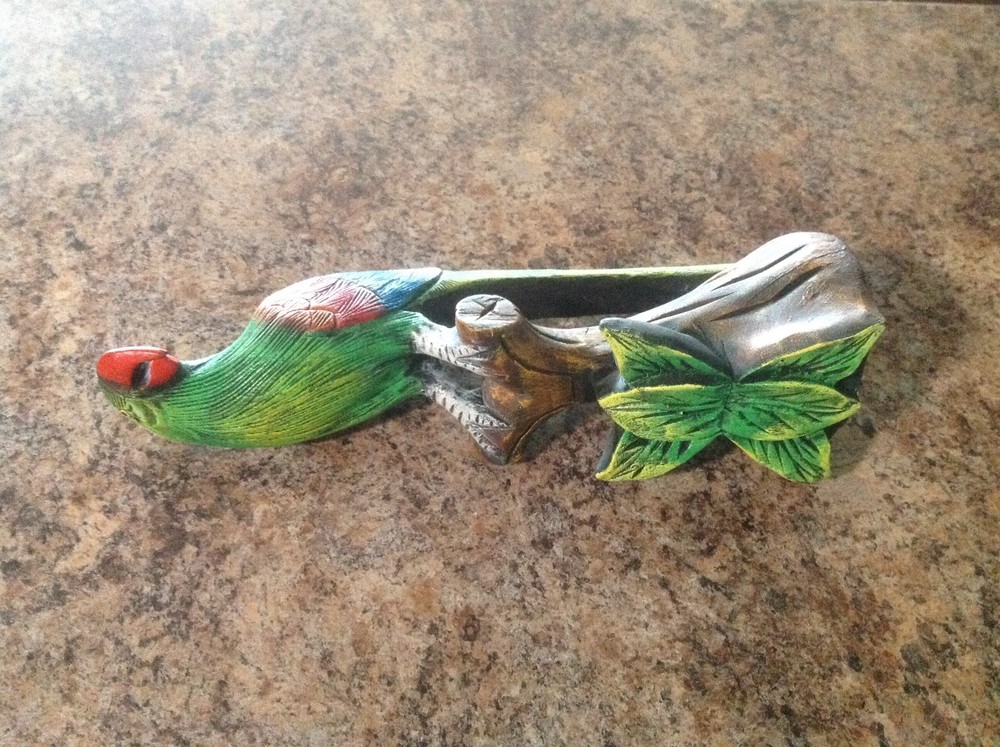 Hand Carved Hand Painted Parrot Statue