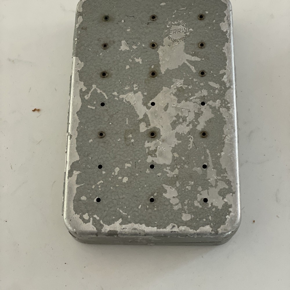 Vintage Perrine Aluminum Fly Box Empty