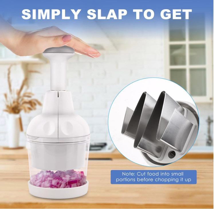 Pampered Chef Push Function Food Chopper - White