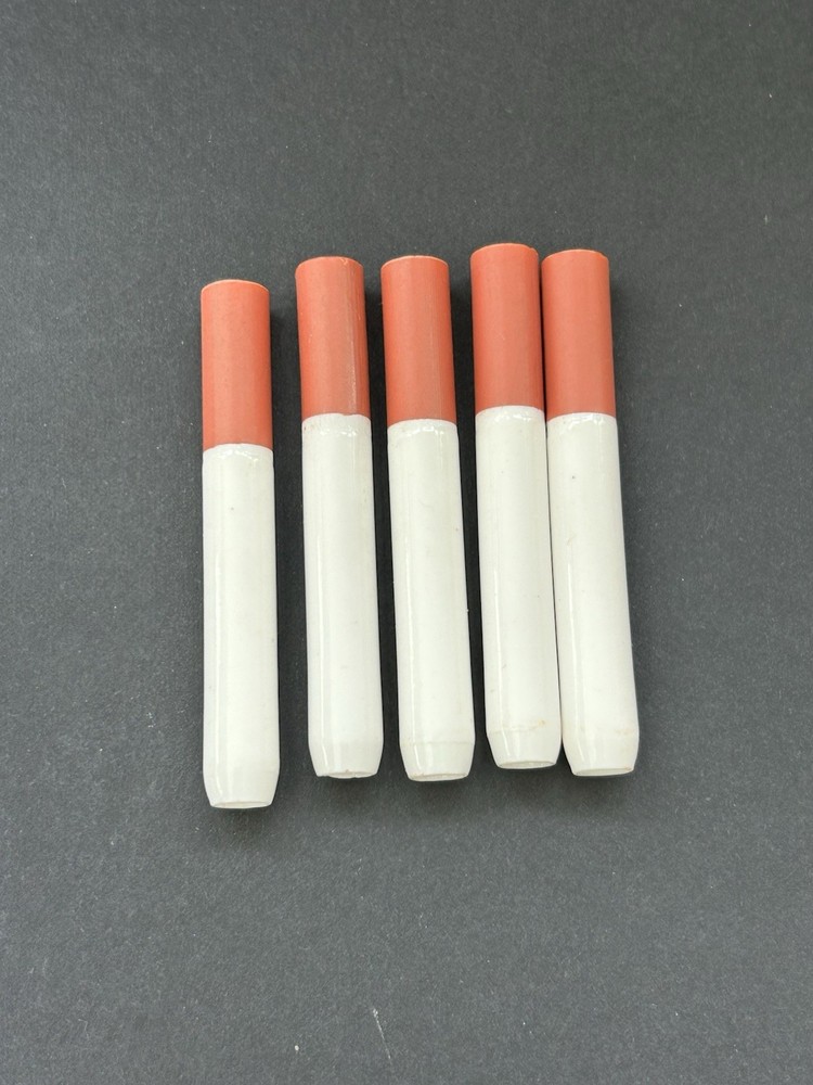 Ceramic Cigarette One Hitters (5 Pieces) New 2 Inches