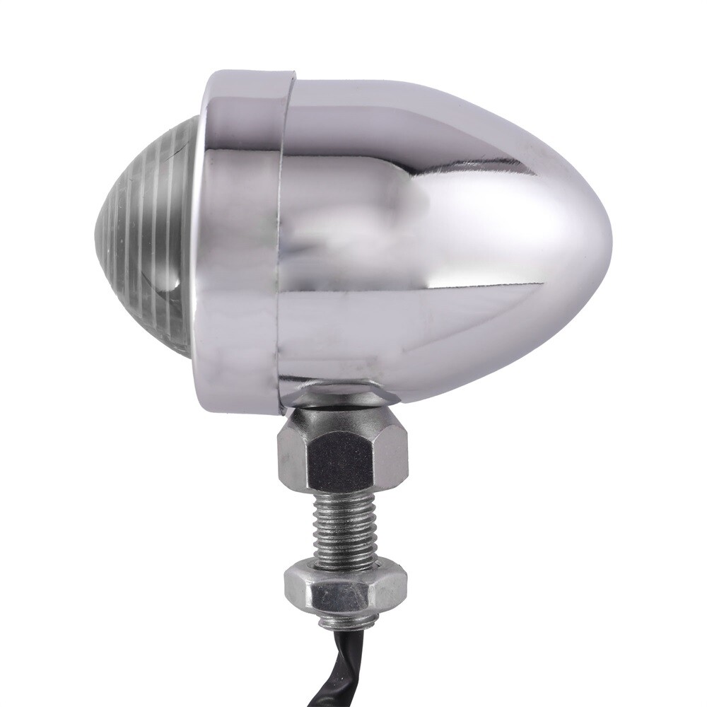 Mini Bullet Turn Signals for Harley Davidson, Silver Finish