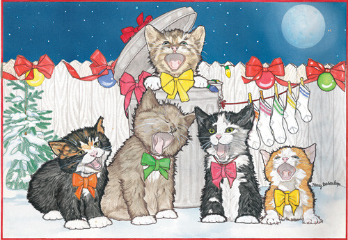 Cats in Chorus Birthday Card 5 x 7 with Envelope