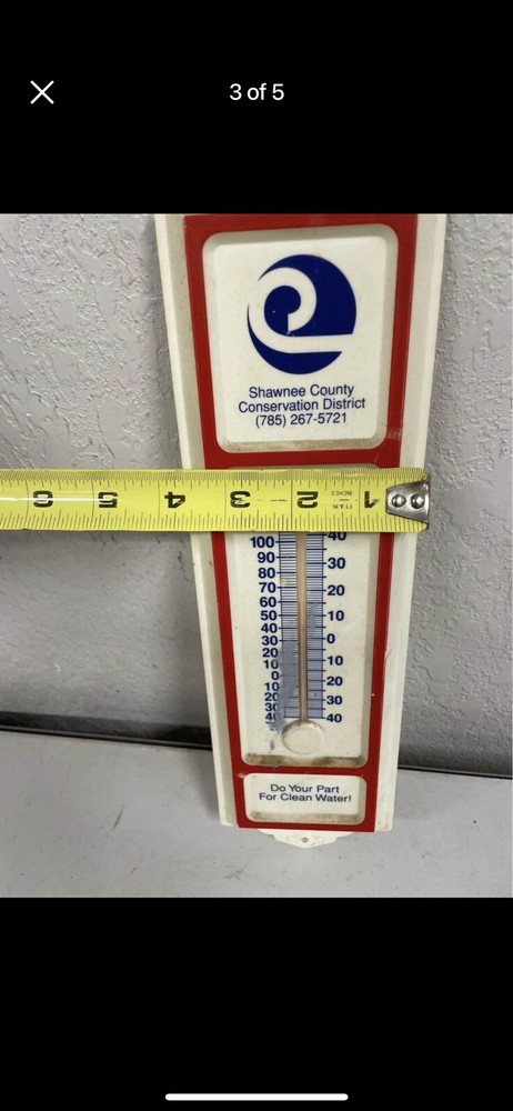 Vintage Shawnee County Conservation District Thermometer Wall NLHB