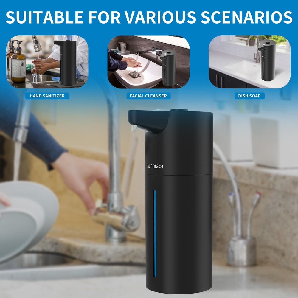 Aunmaon Automatic Soap Dispenser Touchless, HandsFree, Multi Adjustable Volum...