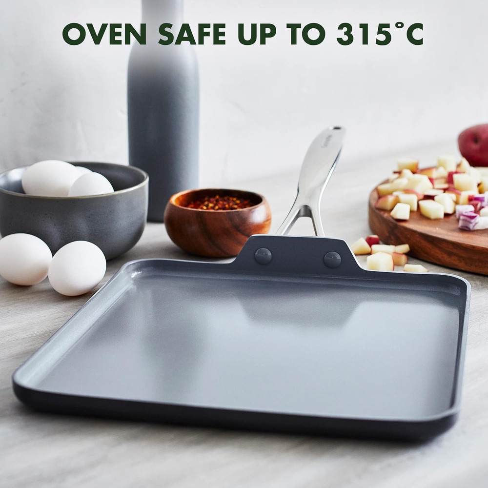 Valencia Pro 11" Hard Anodized Nonstick Griddle Pan - Oven & Induction Safe