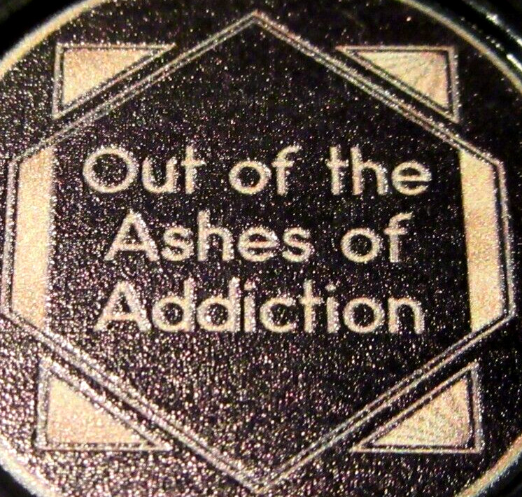 Phoenix Out of the ashes Alcoholics Anonymous AA blue Plastic Medallion Chips
