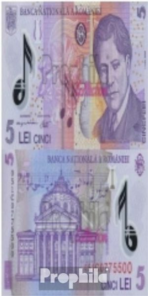 Romania Pick-number: 118 bankfrisch 2005 5 Lei (plastic)