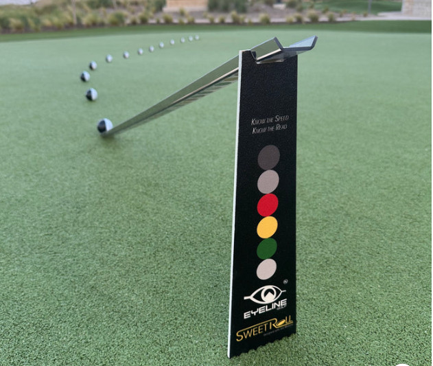 EyeLine Golf Sweet Roll Rail System is a precision putting rail that rolls ba