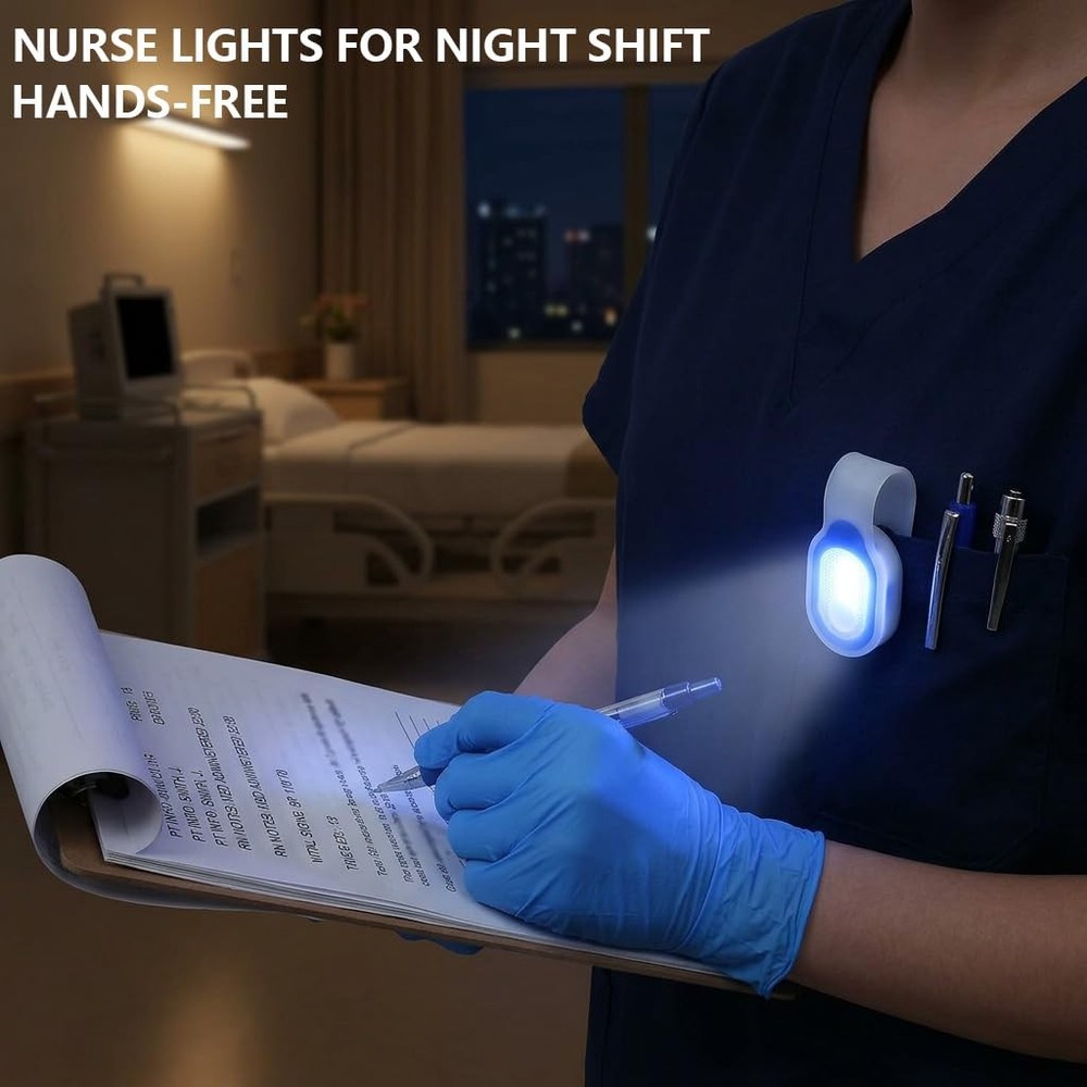 LED Clip-On Flashlight for Night Shift and Nursing - Hands-Free Light