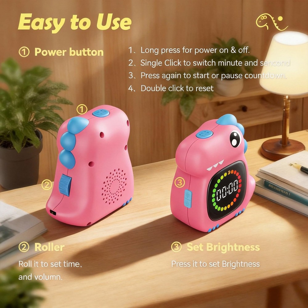Doli Yearning Visual Timer for Kids, 99 Minute Digital Cute Kids Visual Timer...