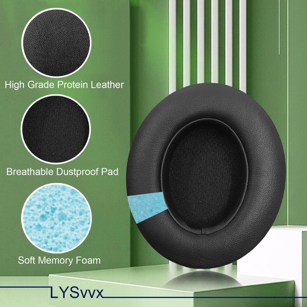 Studio 3 Ear Pads - Replacement Earpads for Beats Studio3 and 2 Black