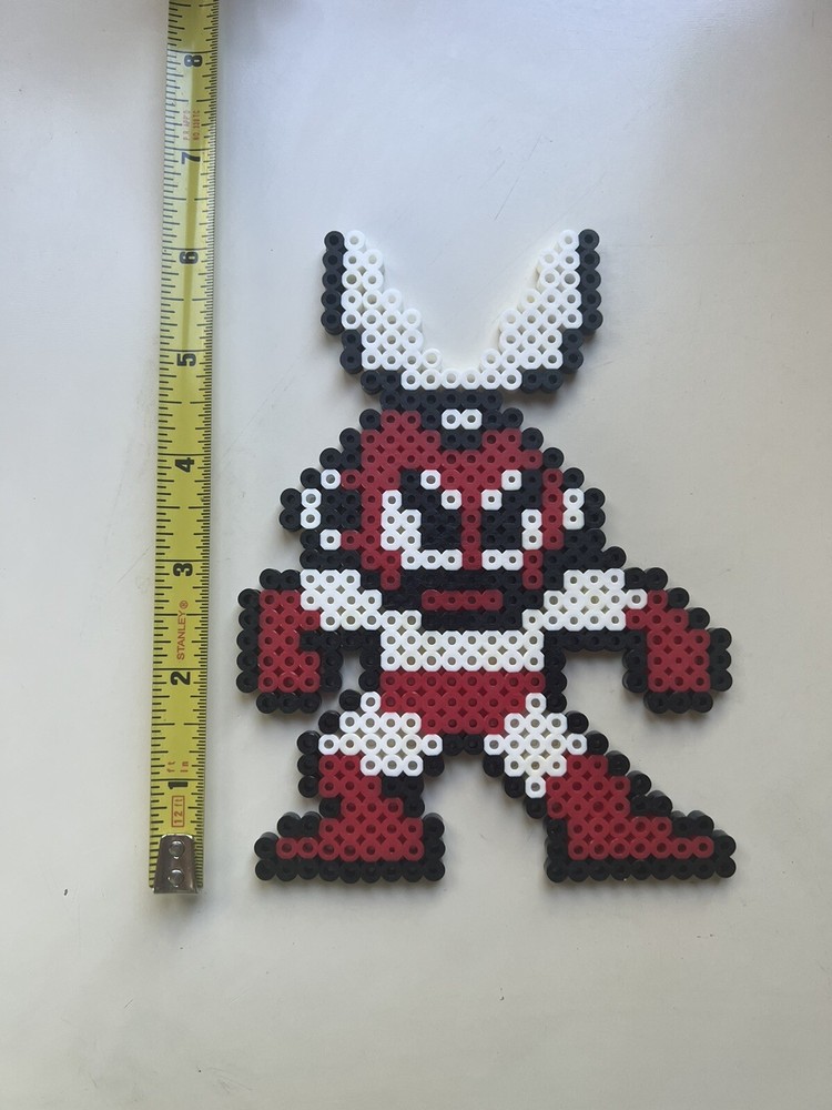 Cut Man Mega Man Perler Bead Retro Sprite Pixel Art