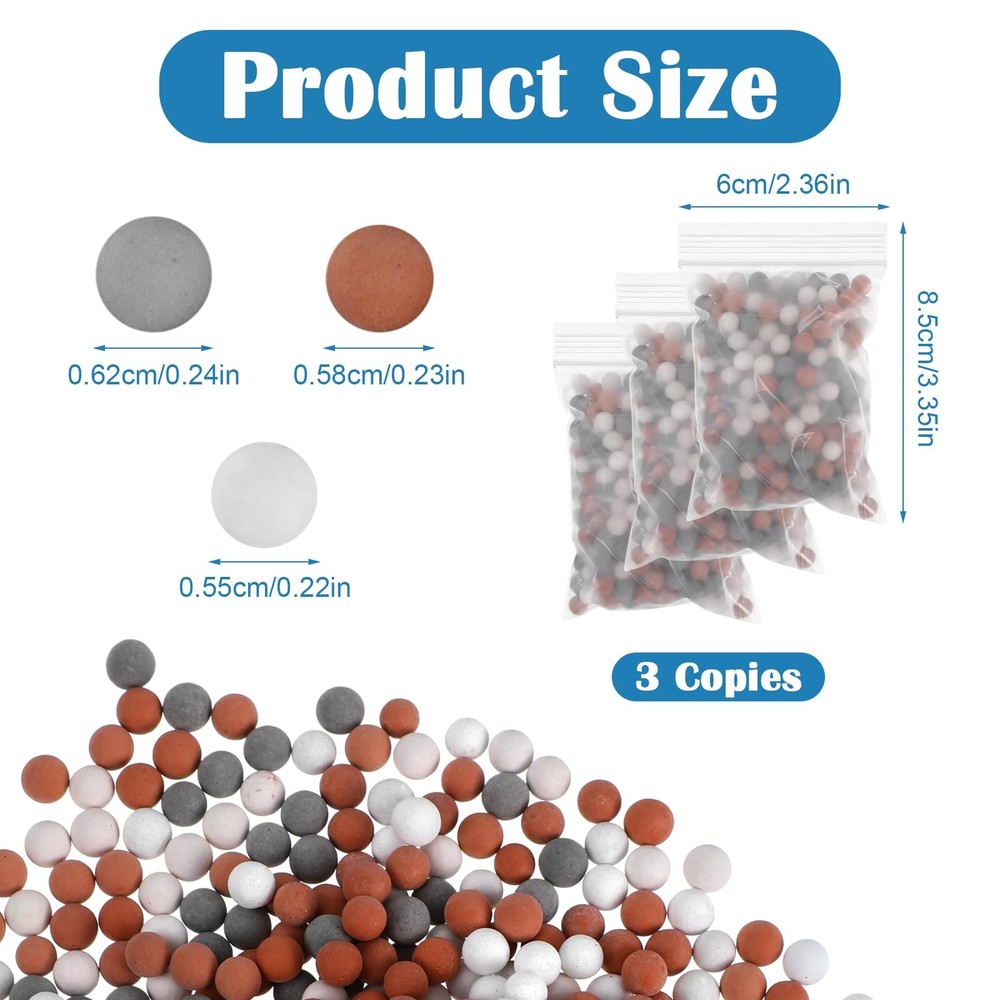 HekouJiub 3 Packs Shower Envy Refills，Mineral orange, white and gray