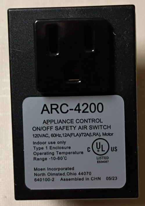 Moen ARC-4200 Garbage Disposal Air Switch Controller Base Single Outlet Only