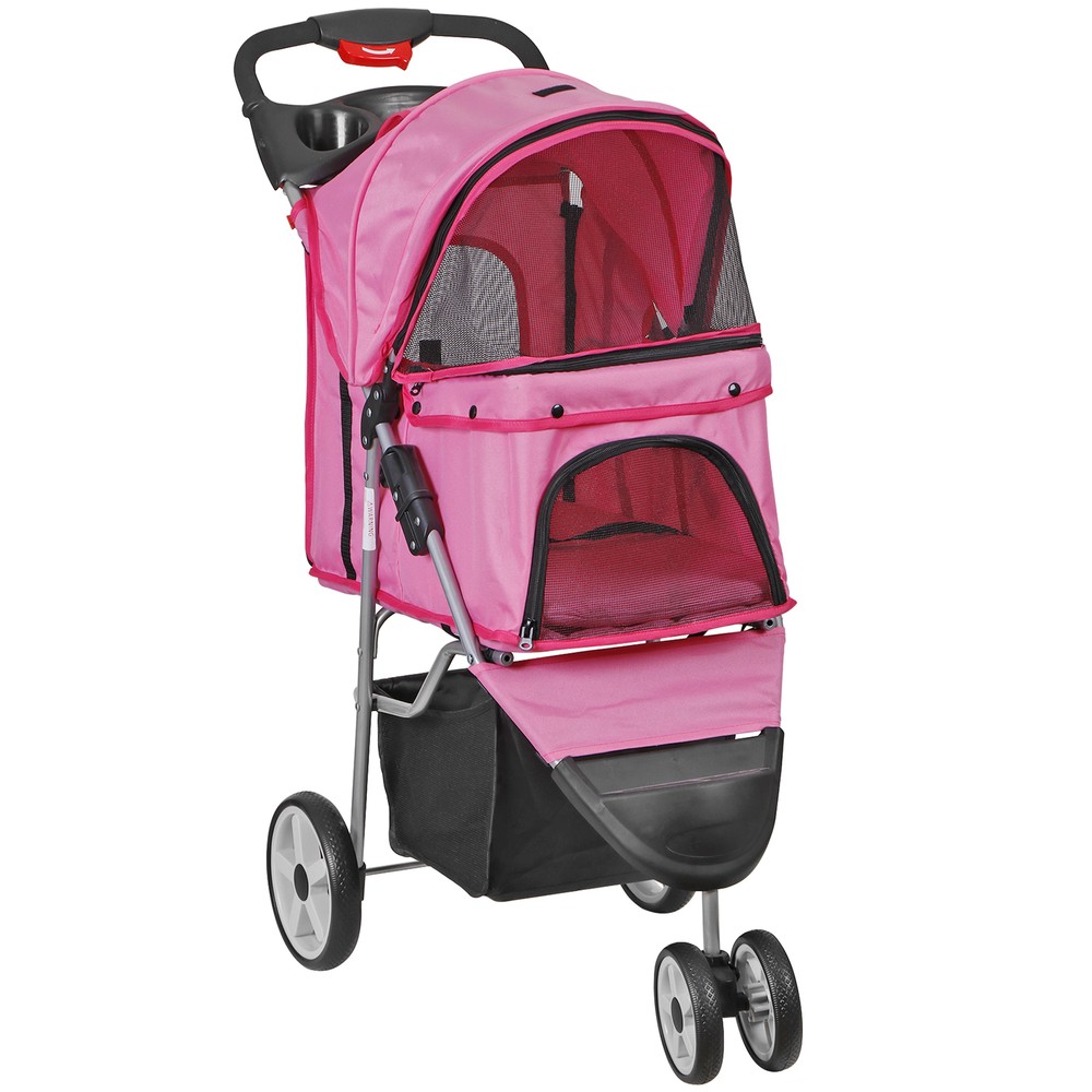 Dog Stroller 3 Wheels Pet Stroller Cat Stroller Lightweight Foldable Portable