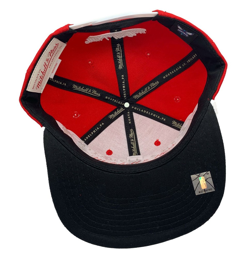 Mitchell & Ness Charlotte Hornets Cardinal Red 2 Tone Adjustable Snapback Hat