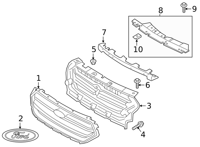 Genuine Ford Grille Emblem GJ5Z8213C