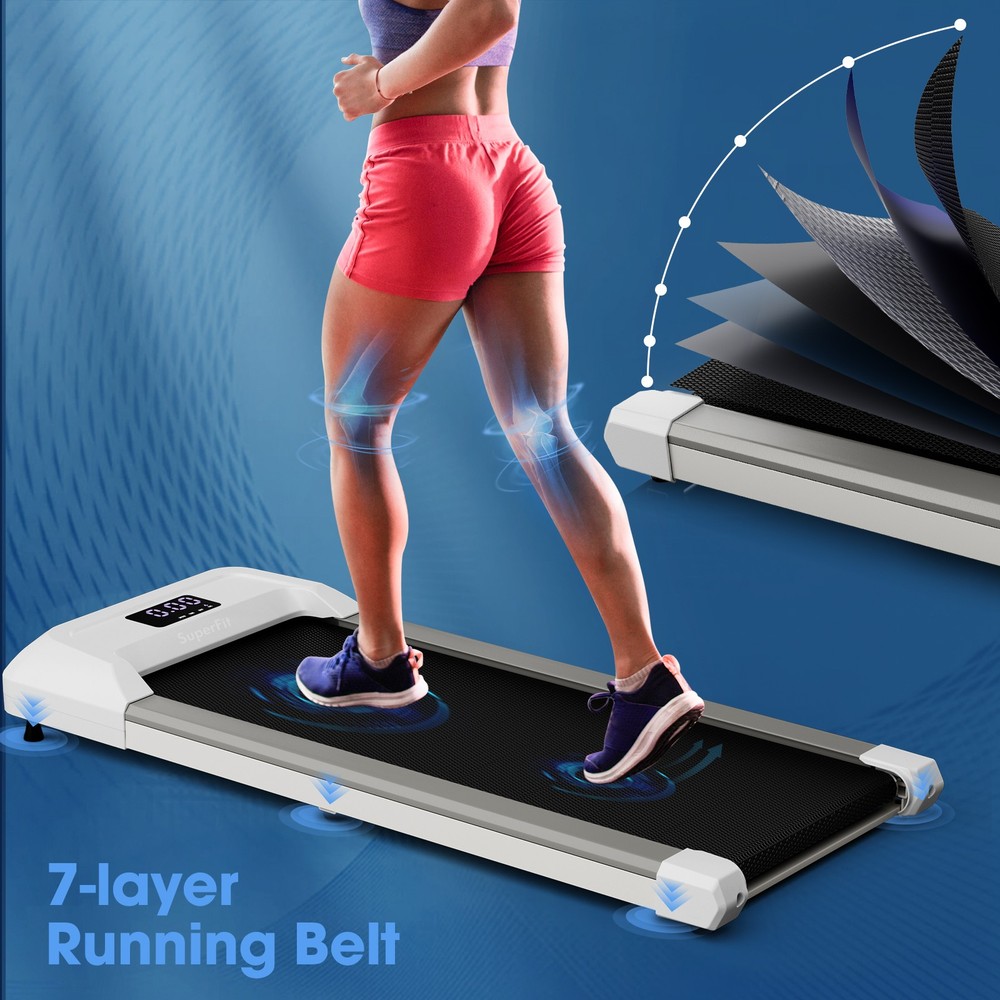 Walking Pad w/265 lbs Capacity Remote Control & LED Display Under Desk Treadmill