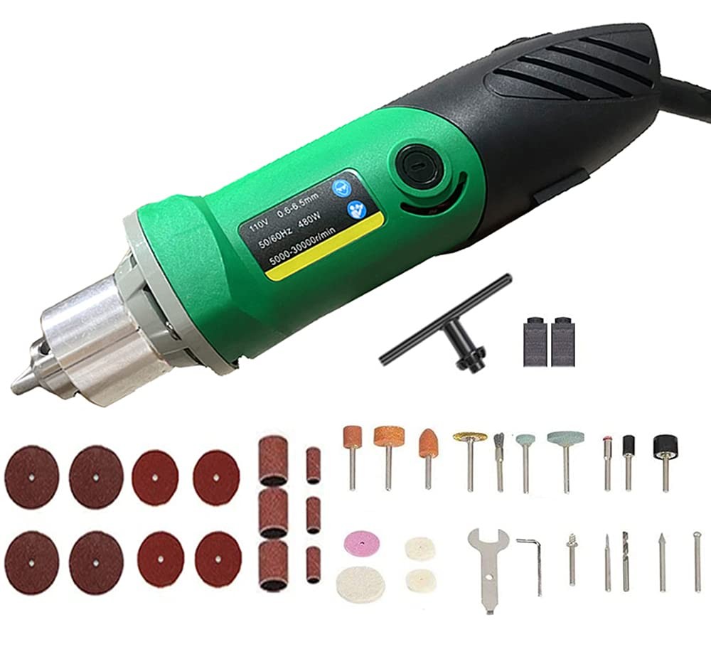 480W Rotary Tool Power Electric Die Multi-function Grinder Carver Set, 6 Step...