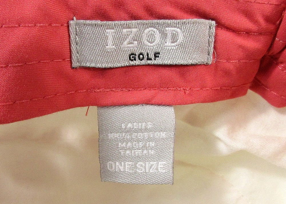 IZOD Womens 100% Cotton Golf Cap Adjustable Elastic Back One Size White