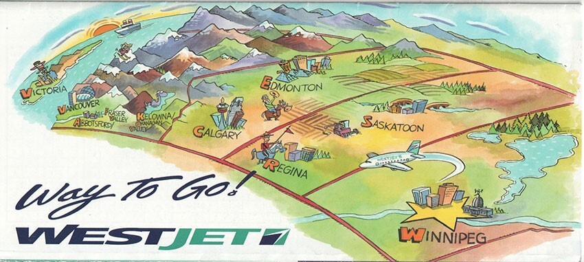WestJet timetable 1998/06/25