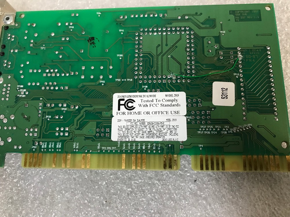 Fax Modem Model 2919 Card 56K