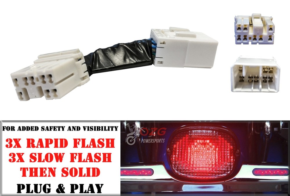 Brake Strobe Flasher module plug & play Harley safety stop relay Tail light LED
