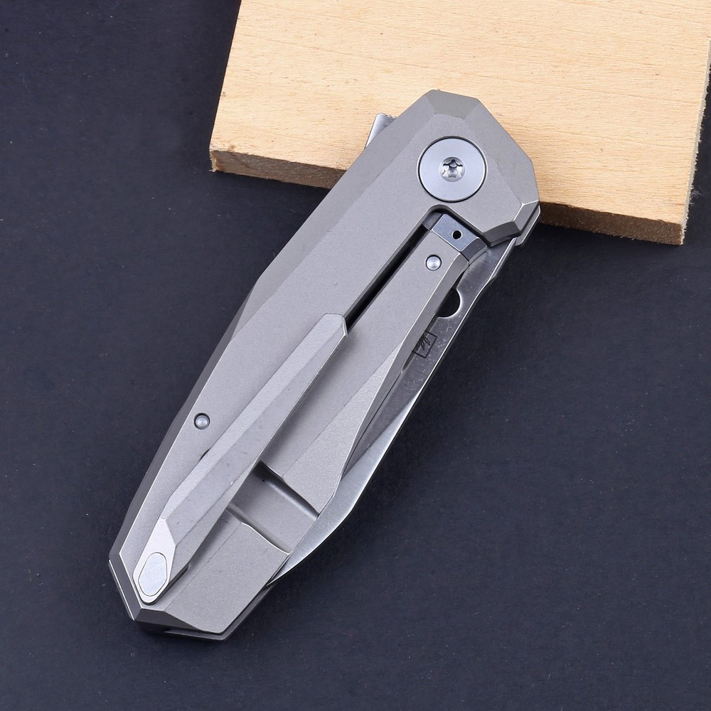2025 New Mini Small Titanium Handle D2 Blade Flipper Bearing Fast Open Knife