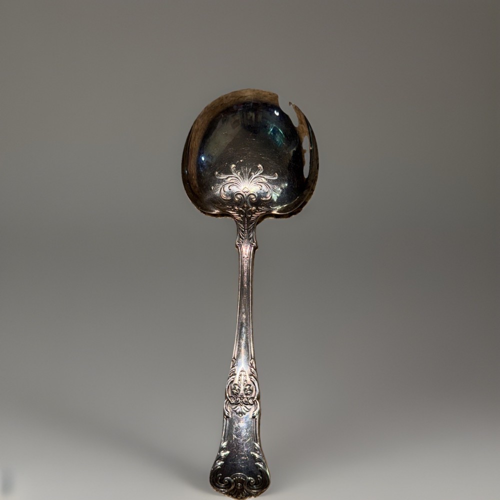Antique 1887 Gorham Electro Plated Large Serving Silver Spoon Unique Design