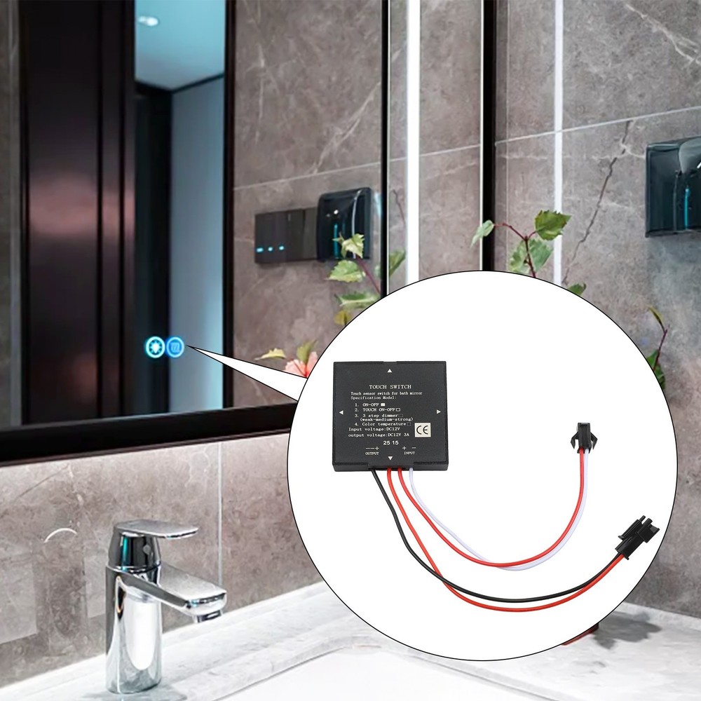 Black-Smart Mirror Touch Sensor Switch Suitable For  LED Light Smart Home Switch