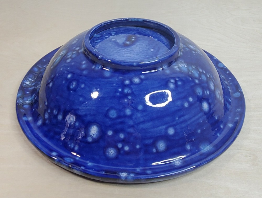 Small Water Pitcher w/ Basin Washing Bowl Cobalt Blue Ceramic For Tiny Space