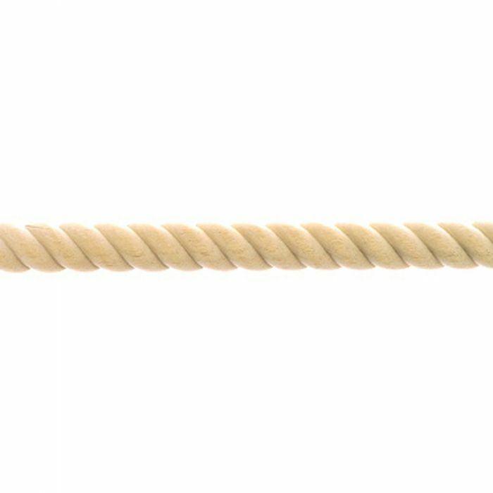 3/8 x 3/16   4pc x 2ft Total 8ft  Half Round Rope Molding