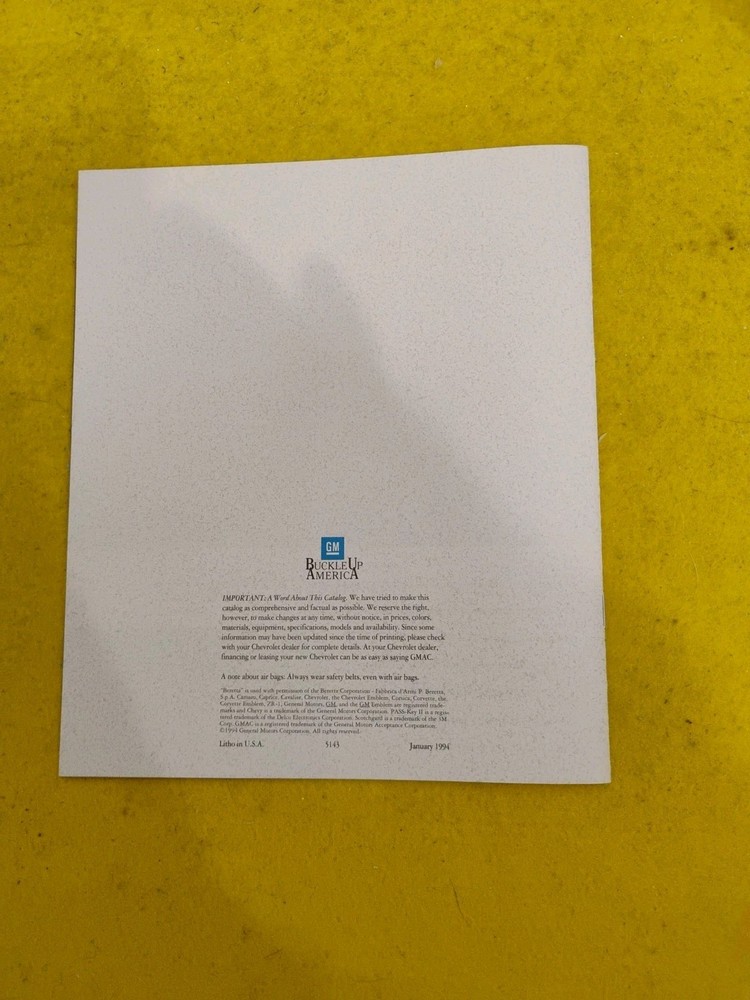 1994 CHEVROLET SALES BROCHURE