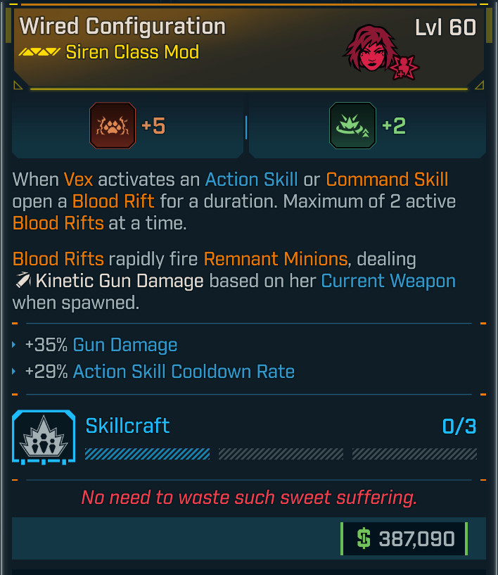 Borderlands 4⭐WIRED CONFIGURATION CLASS MOD⭐VEX⭐5 DEADWIRE⭐GUN DAMAGE