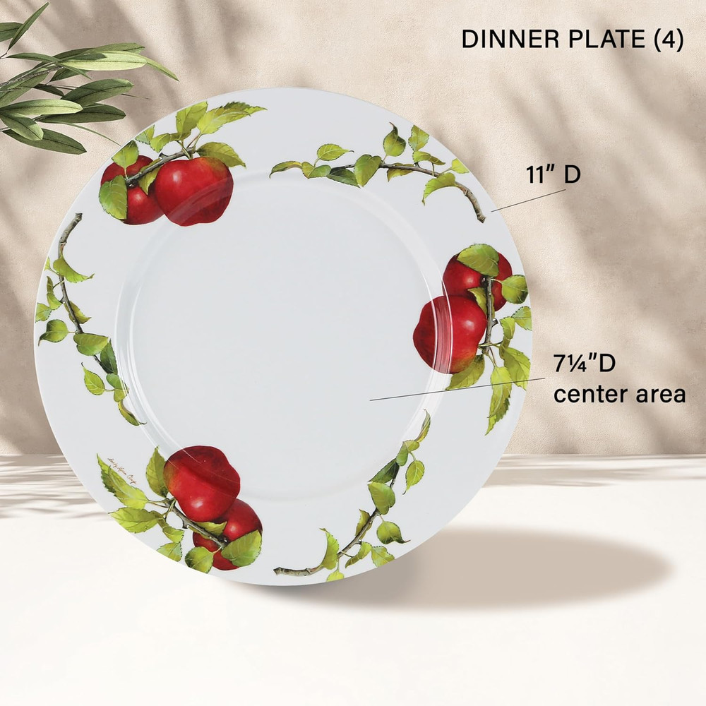 , 12Pc Melamine Dinnerware Set, Lightweight Plastic Dinner Plate, Salad, Bowl Se