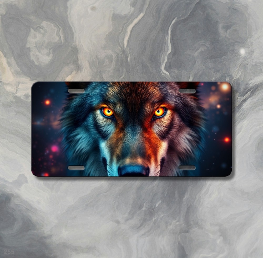Unique Wolf License Plate Customizable Decorative Plate Birthday Gift