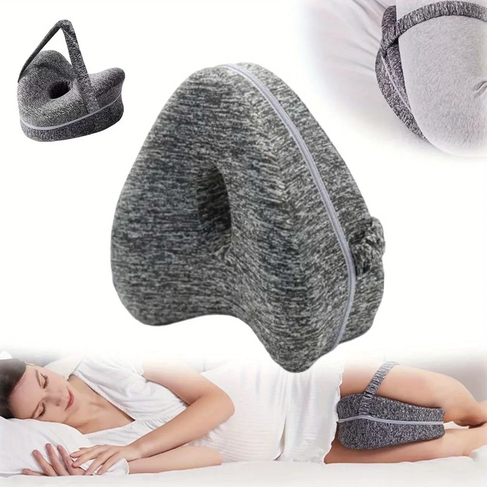 Memory Foam Knee Pillow Leg Support Side Sleeper Sciatica Hip Back Pain Relief