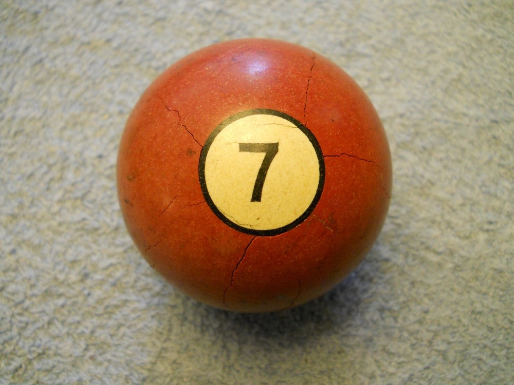 Vintage Clay Billiard Ball- #7